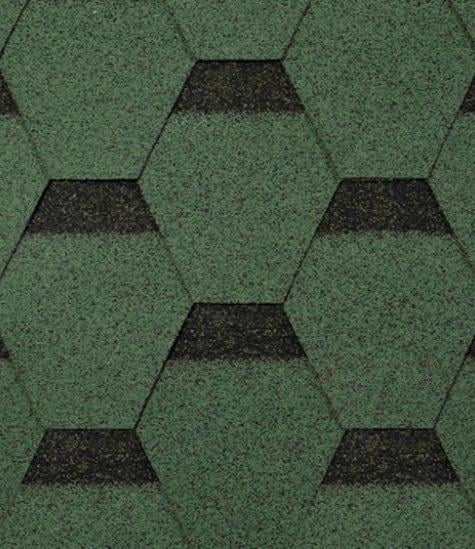 Бітумна черепиця Onduline Bardoline First Hexagonal Зелений